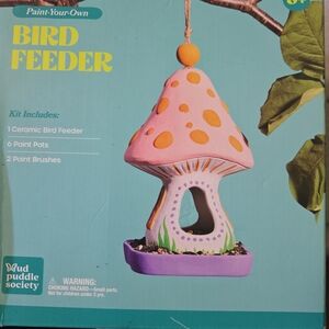 Pink and Orange Ceramic Bird Feeder Kit